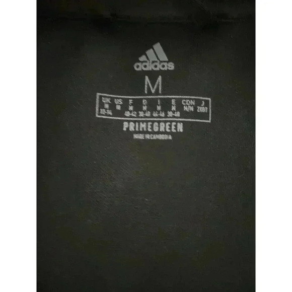 Adidas Men M Black AeroReady Prime Green Front Zip 3 Stripe L/S Track Jacket - Picture 3 of 3